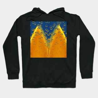 MUCH NEEDED RAİN. Abstract futuristic symmetrical design in vivid yellow and bright blue Hoodie